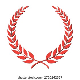 Diseño de corona de laurel rojo para el trofeo del ganador