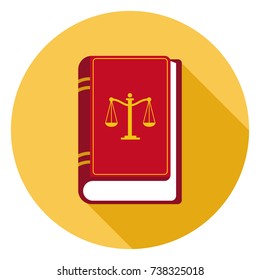 Red law book flat style icon vector