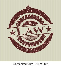 Red Law distressed rubber seal