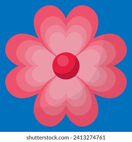 red layered flower vector illustration