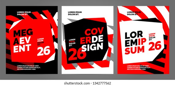 Red Layout design template for sport event, tournament or competition. Sports background.