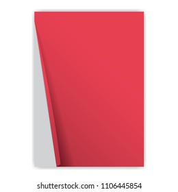 Red Layout Template poster design for events, trend, banner, paper with a bent angle and shadows for holidays, party events. Illustrator. Vector EPS 10.