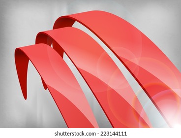 Red layout. Vector abstract curves as design elements.