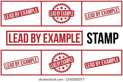 Red Lead by Example Rubber Stamp Set Vector
