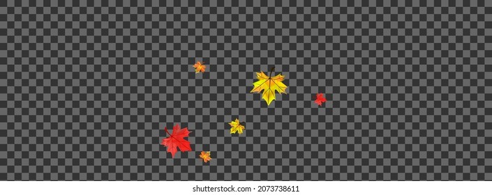 Red Leaf Background Transparent Vector. Foliage Abstract Texture. Brown Pattern Leaves. Season Floral Frame.