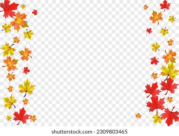 Red Leaf Background Transparent Vector. Foliage Design Illustration. Ocher Celebrate Floral. Decoration Leaves Texture.