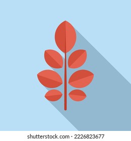 Icono de bifurcación de hoja roja vector plano. Caída del otoño. Hojas de color
