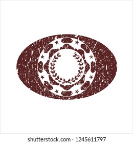 Red leaf crown icon inside rubber seal