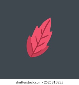 red leaf in flat vector design.