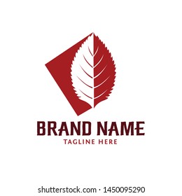 red leaf logo vector icon