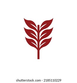 Red leaf nature vector logo