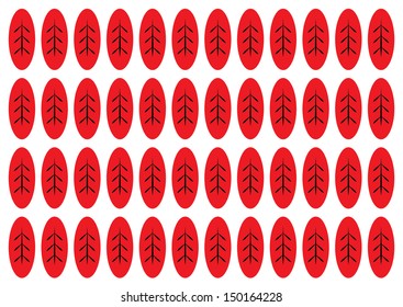 Red Leaf Pattern. Vector