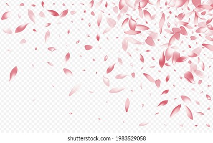 Red Leaf Vector Transparent Background. Lotus Flutter Pattern. Tree Garden Template. Blooming Fresh Cover. Purple Cherry Fly Poster.