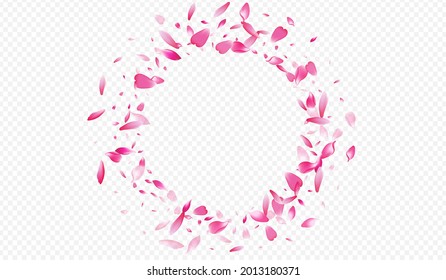 Red Leaf Vector Transparent Background. Petal Falling Backdrop. Lotus Soft Cover. Blossom Spring Illustration. Bright Rose Air Pattern.