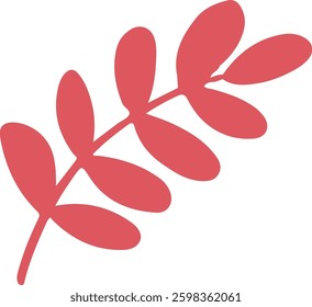 Red Leafy Branch design illustration