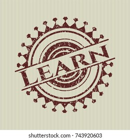 Red Learn distressed rubber texture