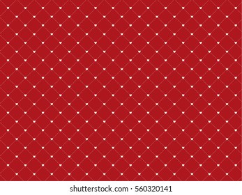 Red leather background with hearts for Valentines Day