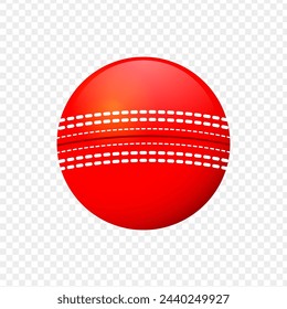 Red leather ball on transparent background