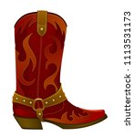 Red leather cowboy boot