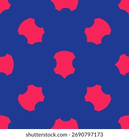 Red Leather icon isolated seamless pattern on blue background.  Vector
