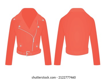 Chaqueta de cuero rojo. ilustración vectorial 