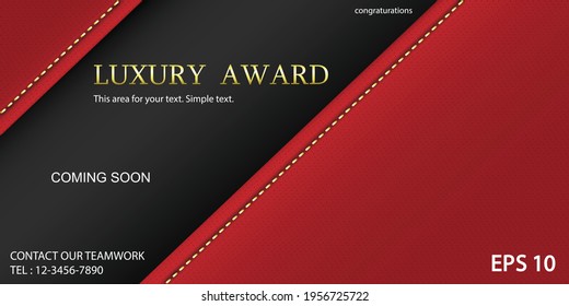 Red leather luxury concept background, banner area space for text. Designed texture and modern colorful wallpaper.
