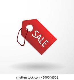 Red leather price vector labels sale off. isolated from background. layered.