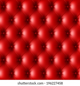 Red leather upholstery pattern. Vector.