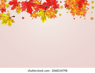 Rote Blätter Hintergrund BeigeVektorgrafik. Blumendekorationskarte. Farbige abstrakte Pflanze. Nature Leaf Template.