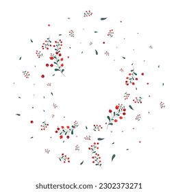 Red Leaves Background White Vector. Leaf Plant Set. Pink Herb Collection. Floral Card. Foliage Banner.