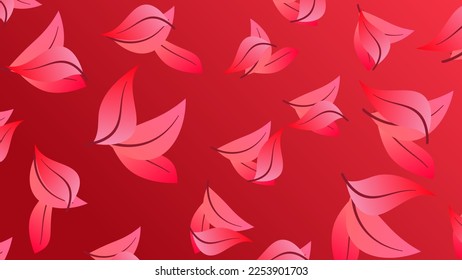 Red leaves effect illustration isolated vector background