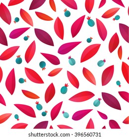 Red leaves with flowers, abstract pattern, pattern
