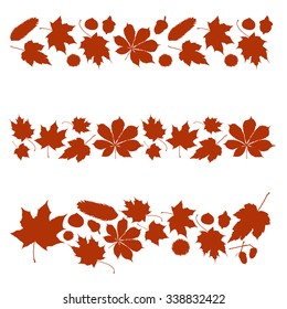Red leaves from multiple trees banner vector