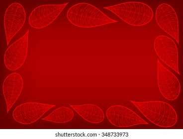 Red Leaves Spider Lace Background Vector Illustration