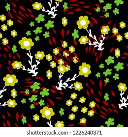 red leaves with white floral ornament