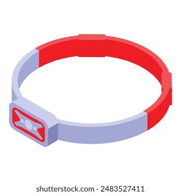 Red led flashing dog collar for night time visibility ensuring safety during evening walks