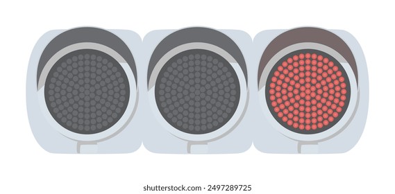 Rote LED-Ampel. Öffentliches Eigentum. Vektorgrafik.