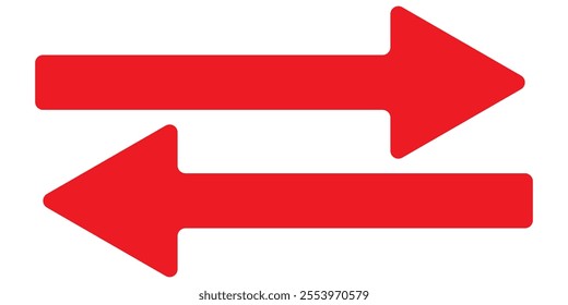 Red left arrow icon isolated on white background . Go to left arrow icon vector