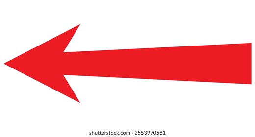 Red left arrow icon isolated on white background . Go to left arrow icon vector