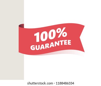 Red left Tag, Waving Flag with shadow. Vector Illustration