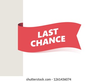Red left Tag, Waving Flag with shadow. Vector Illustration
