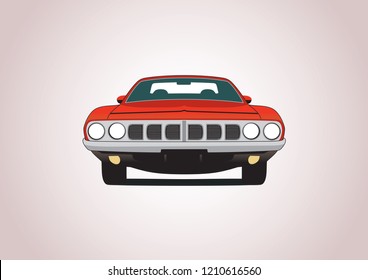 Red Legendary Car. Plymouth Barracuda.