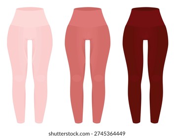 Red legging tight pants. vector illustration