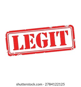 A red 'LEGIT' stamp on a white background with bold text and a rectangular shape with a distressed effect