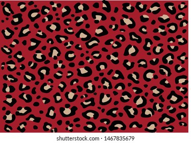 red leopard  fashion design vector hand drawn