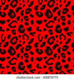 red leopard skin pattern.