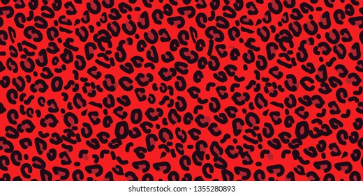 Red leopard skin seamless pattern. Animal print. Vector background eps10
