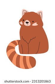 Red Lesser Panda Vector Illustration