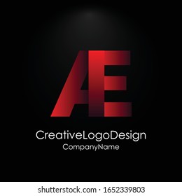 Logo de la letra roja AF. Vector de diseño de carta AF con colores rojos