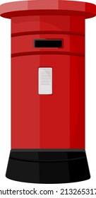 Red letter box, illustration, vector on a white background.